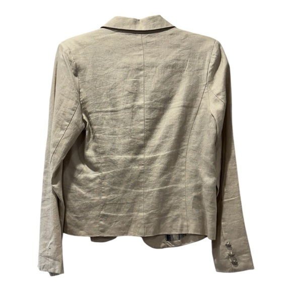 Women's Medium Beige Linen Blazer - Picture 2 of 9